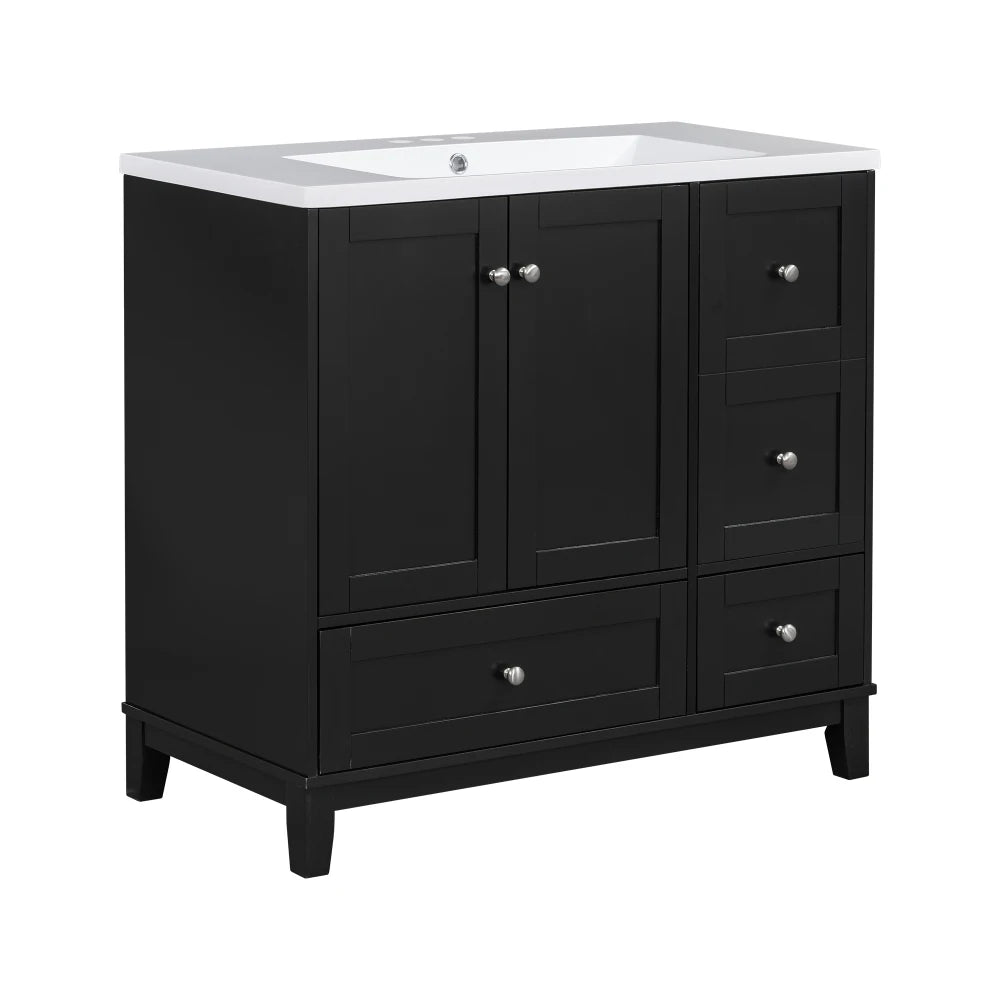 36 Inch Modern Bathroom Vanity with USB Charging and Ample Storage