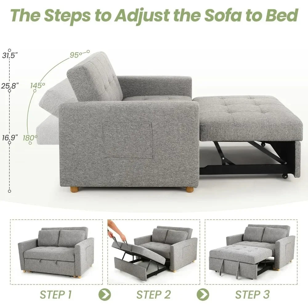 Ljustra Convertible Sofa Bed 3-in-1 Sleeper Loveseat Futon Couch