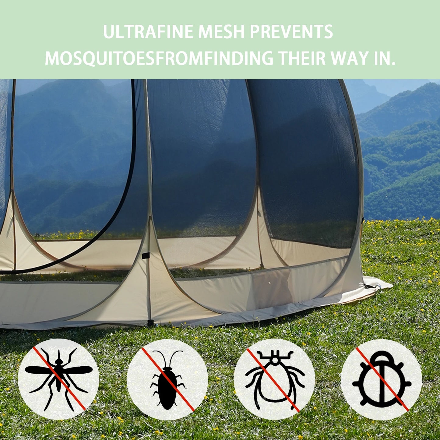 Ljustra Pop Up Party Tent 4-6 Person Pavilion Screen Camping Canopy