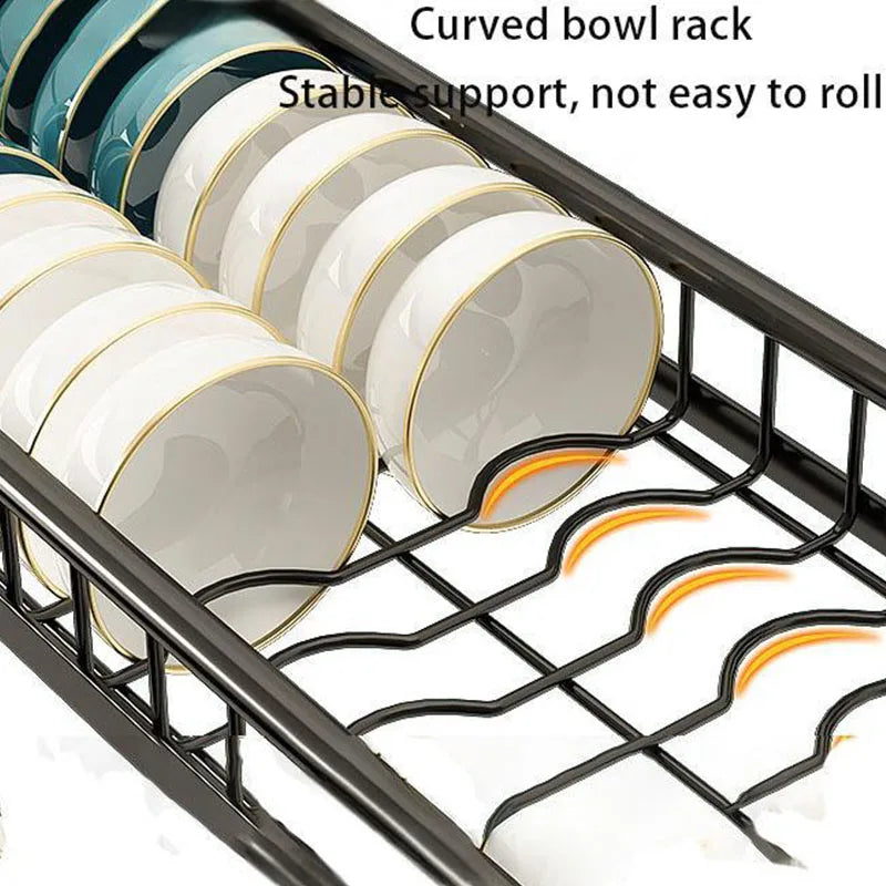 Expandable Kitchen Sink Shelf Cutlery Storage Rack Organizer Drain