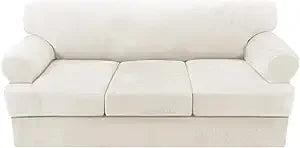 4-Piece Velvet Sofa Slipcover T-Cushion Stretch Fit | Couch Cover 72-90"