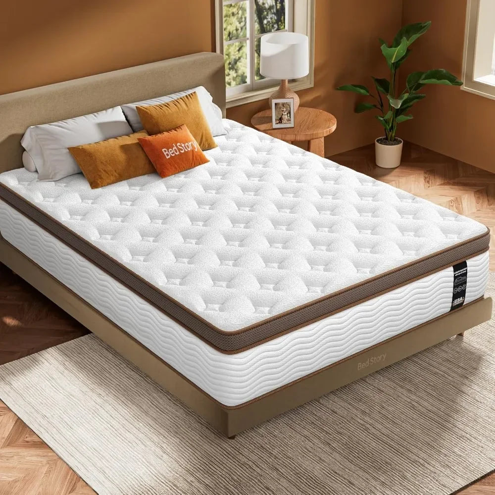 Ljustra Premium Queen Mattress 14 Inch Hybrid Pain Relief Motion Isolation