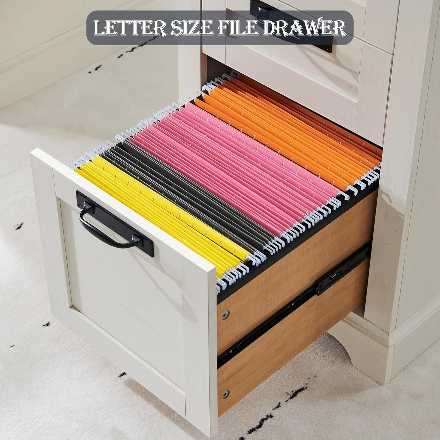 60 Inch Farmhouse Executive Desk with Drawers Charging Station