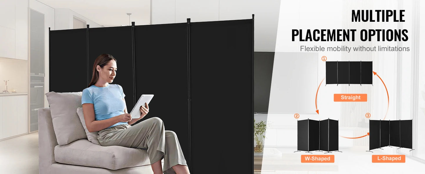 Ljustra 4 Panel Room Divider Folding Privacy Screen Freestanding Partition