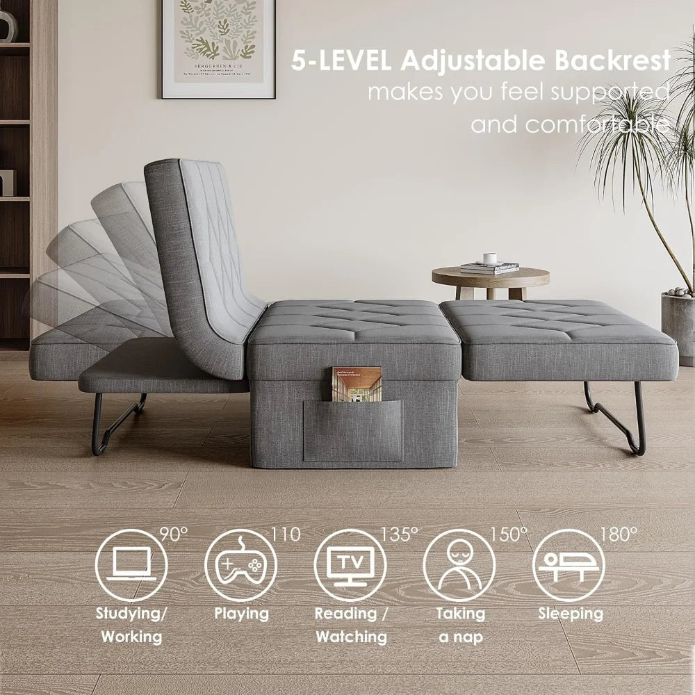 Ljustra 4-in-1 Convertible Sleeper Sofa Bed Adjustable Backrest