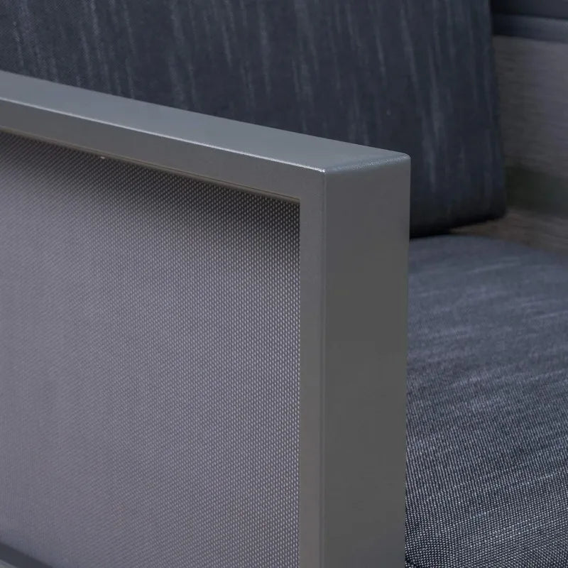 Outdoor 4-Seater Aluminum Chat Set with Fire Pit Tank Holder