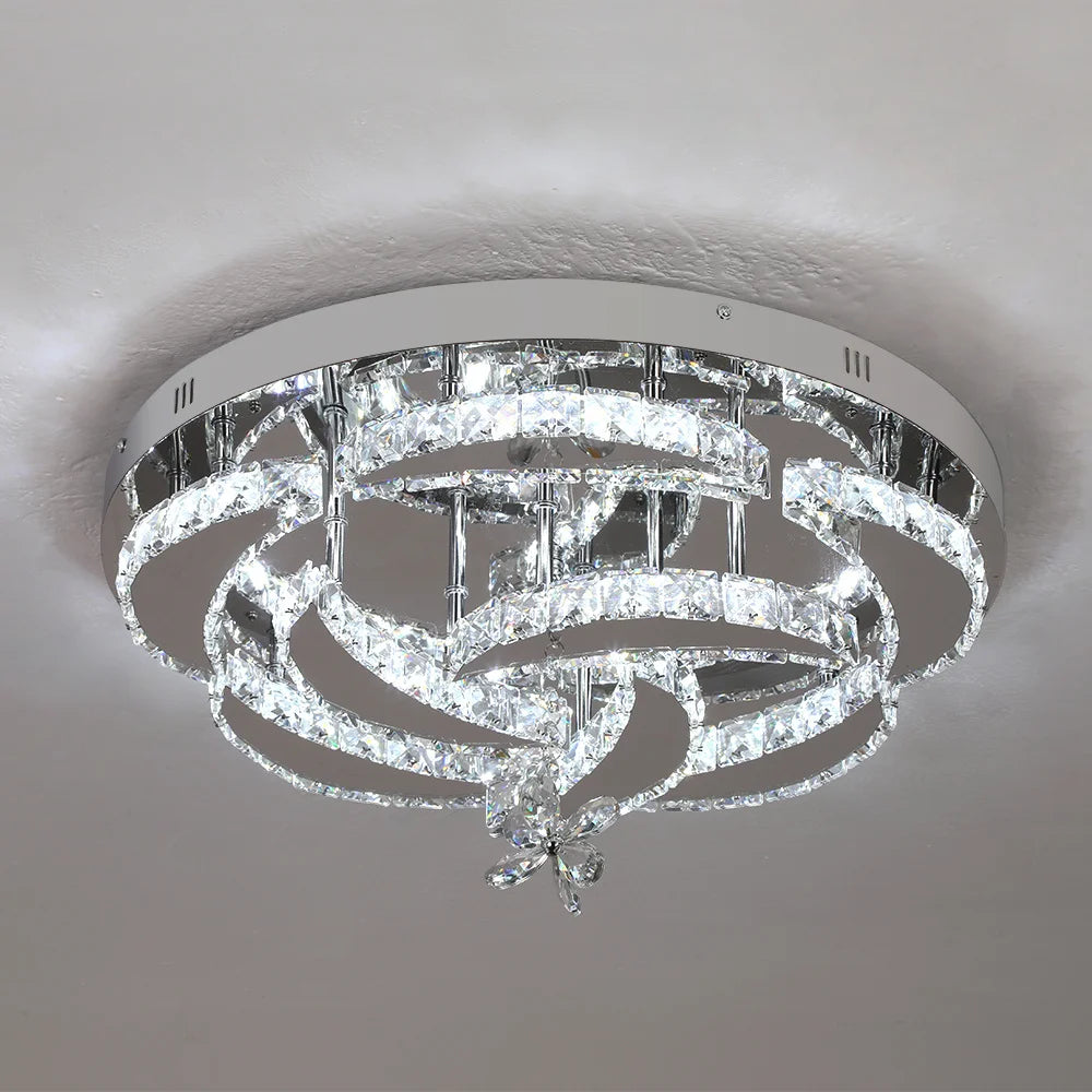 Modern Crystal Drop Chandelier LED Ceiling Light Home Decor