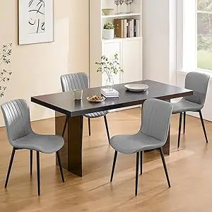 Modern Dining Chairs Set of 4 Upholstered Metal Legs Comfortable