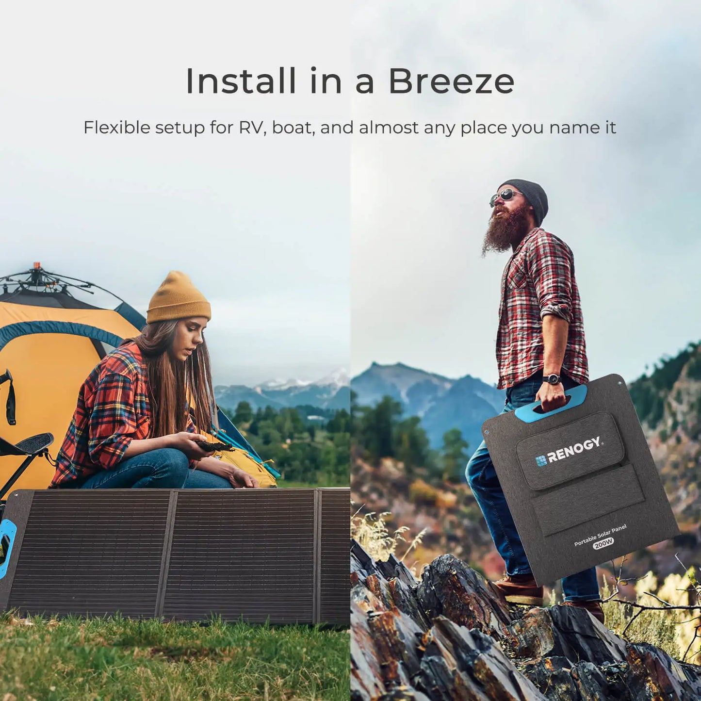 Ljustra 200W Portable Solar Panel Waterproof Foldable Solar Charger