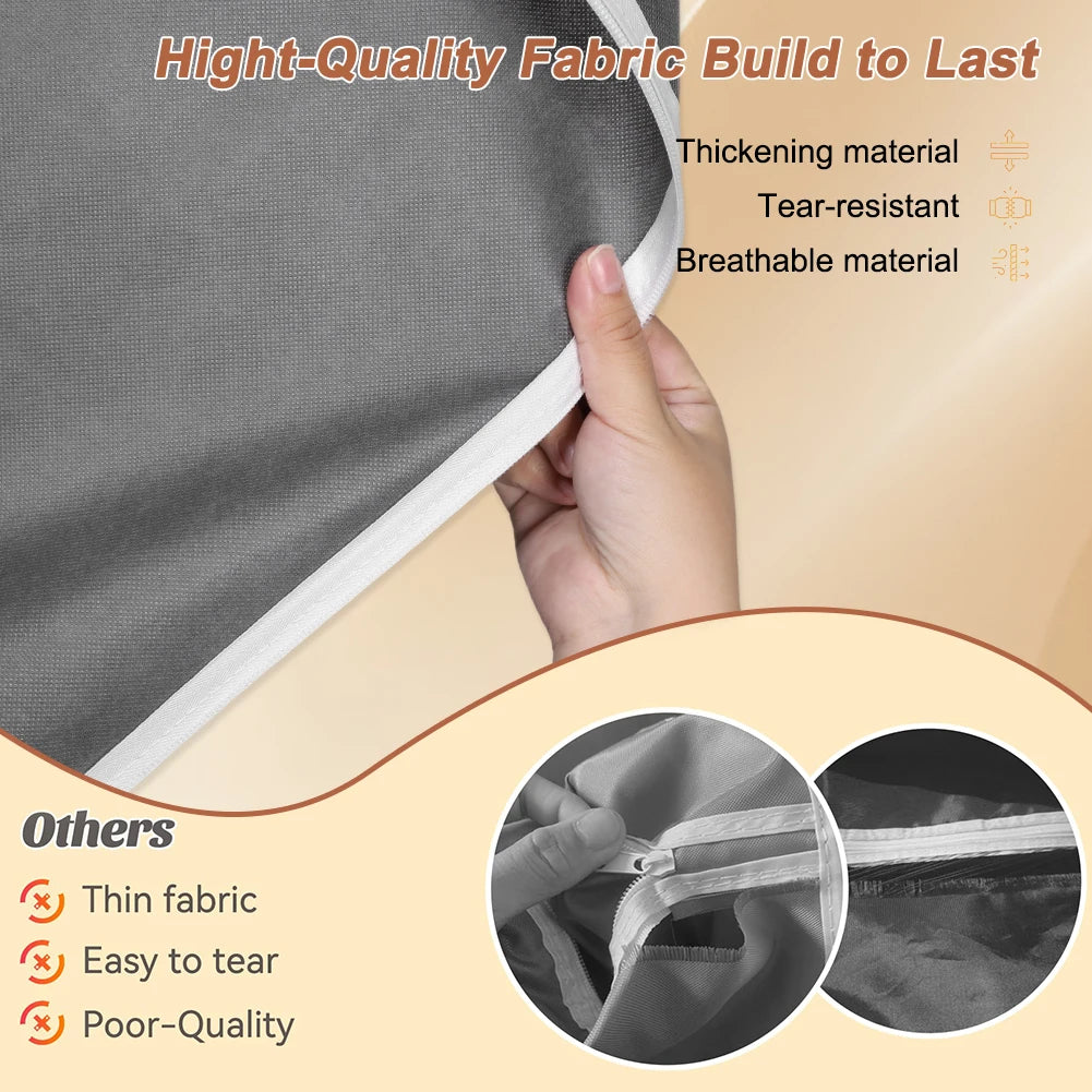 Portable Storage Closet with Wheels Heavy Duty Garment Rack with Cover