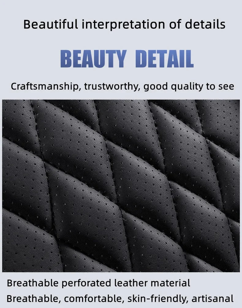 5-Seats Car Seat Cover Full Set Universal PU Leather Waterproof Protectors