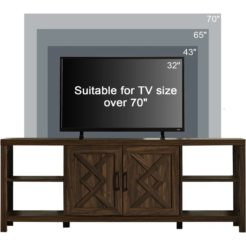 Ljustra Modern TV Stand for 75 Inch TV with Storage Soft Closing Doors