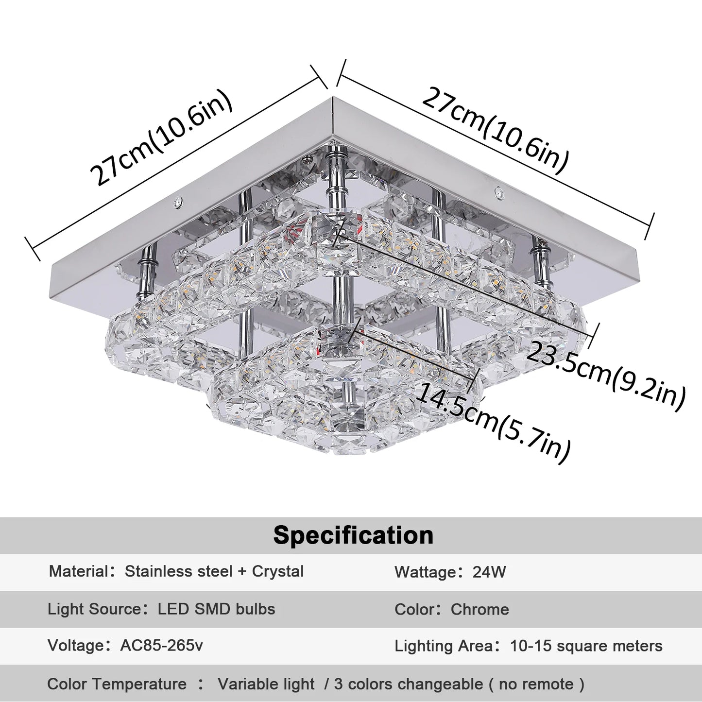 Modern Crystal Drop Chandelier LED Ceiling Light Home Decor