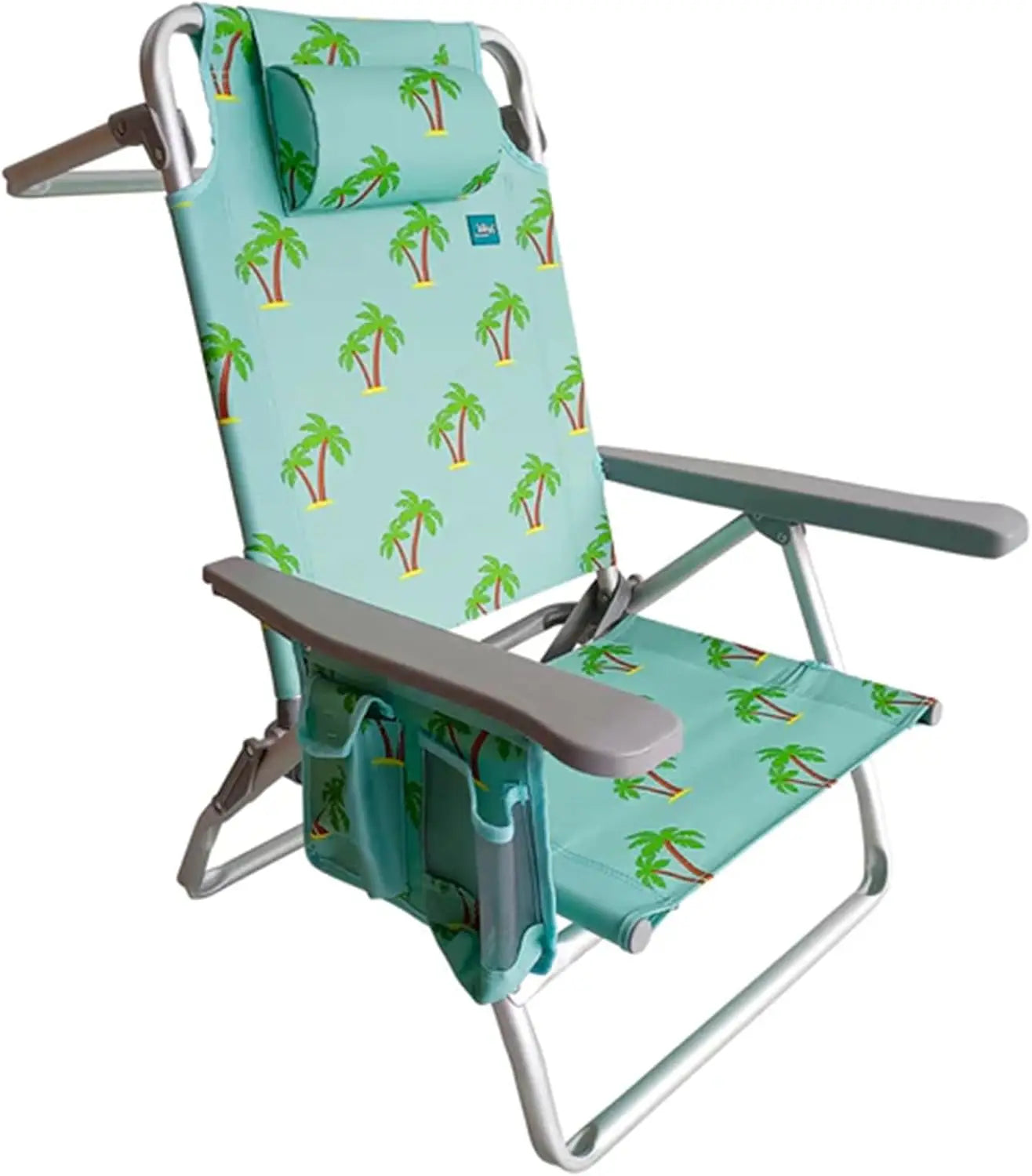 Folding Beach Chair Recliner Backpack Towel Rack Outdoor Furniture