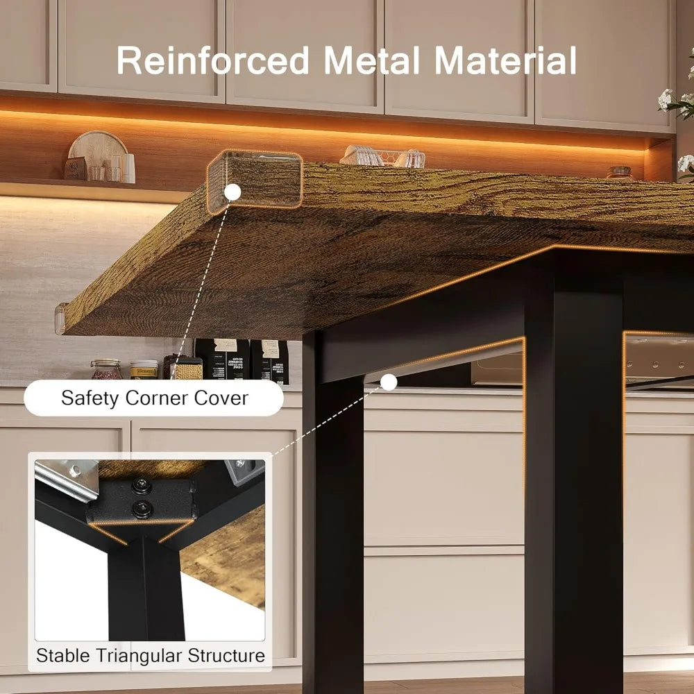 Extendable Dining Table Modern Kitchen Table for 4-6 People