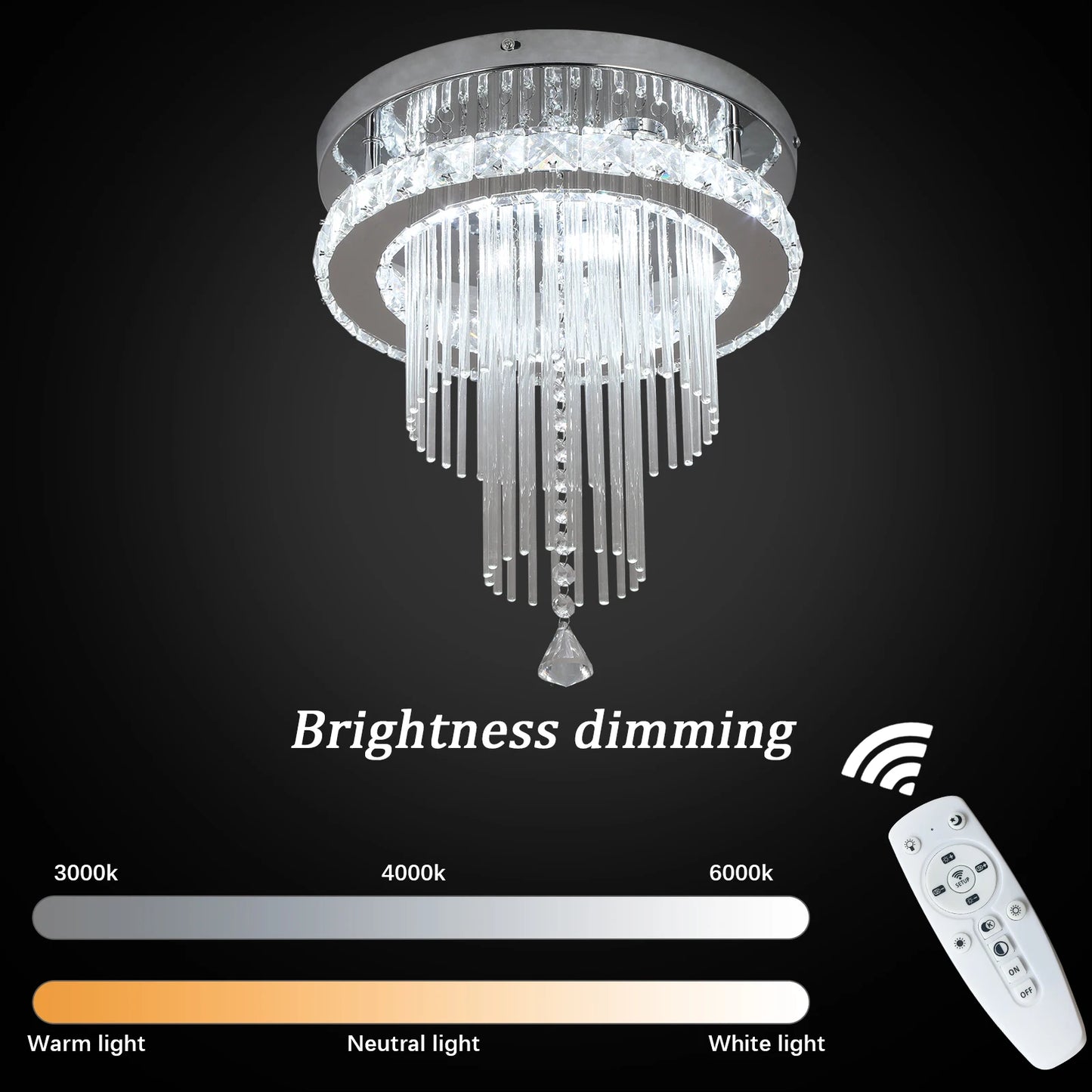 Drop Crystal Pendant Light Chandelier Ceiling Lamp for Dining Room