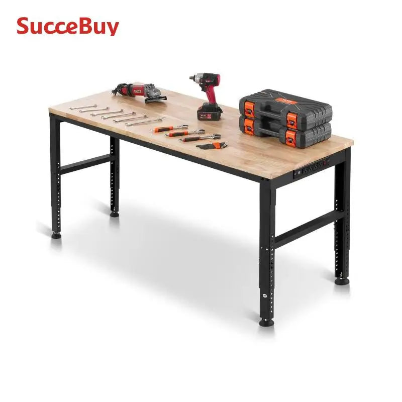Ljustra Adjustable Workbench Heavy Duty Woodworking with Power Outlets