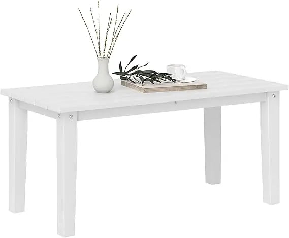 Outdoor Coffee Table HDPE All-Weather Rectangular Patio Furniture