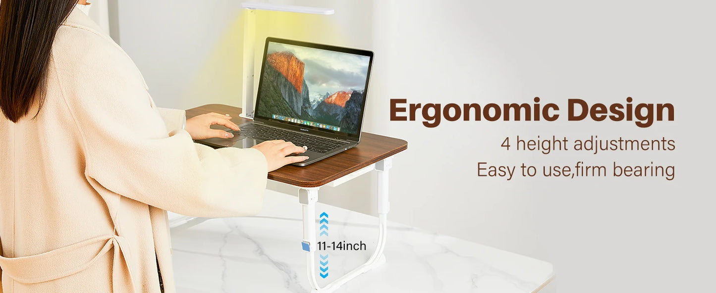 Laptop Desk for Bed Adjustable Lap Desk with LED Light Storage Drawer