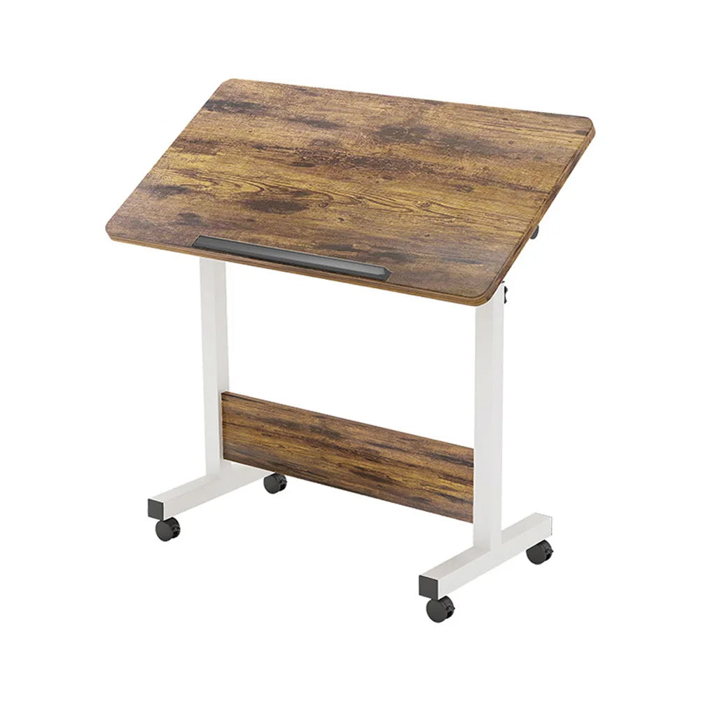 Small Standing Adjustable Height Mobile Desk with Wheels for Home Office