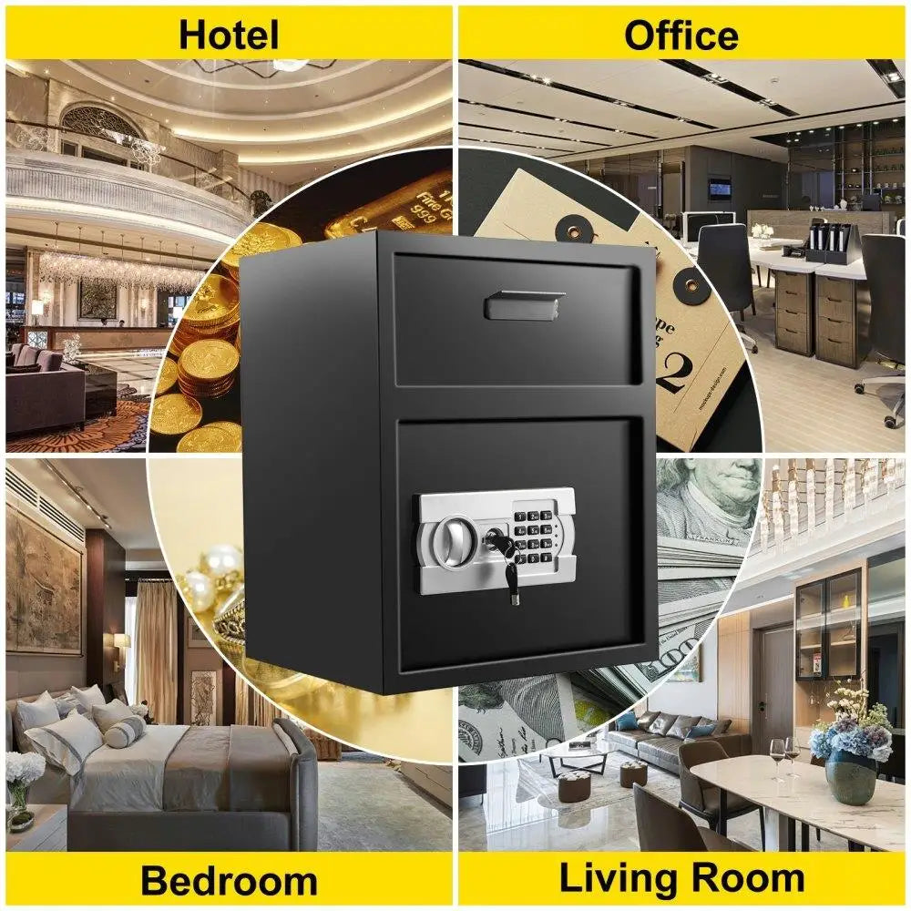 Digital Deposit Safe Electronic Lock Drop Slot for Home Hotel Office