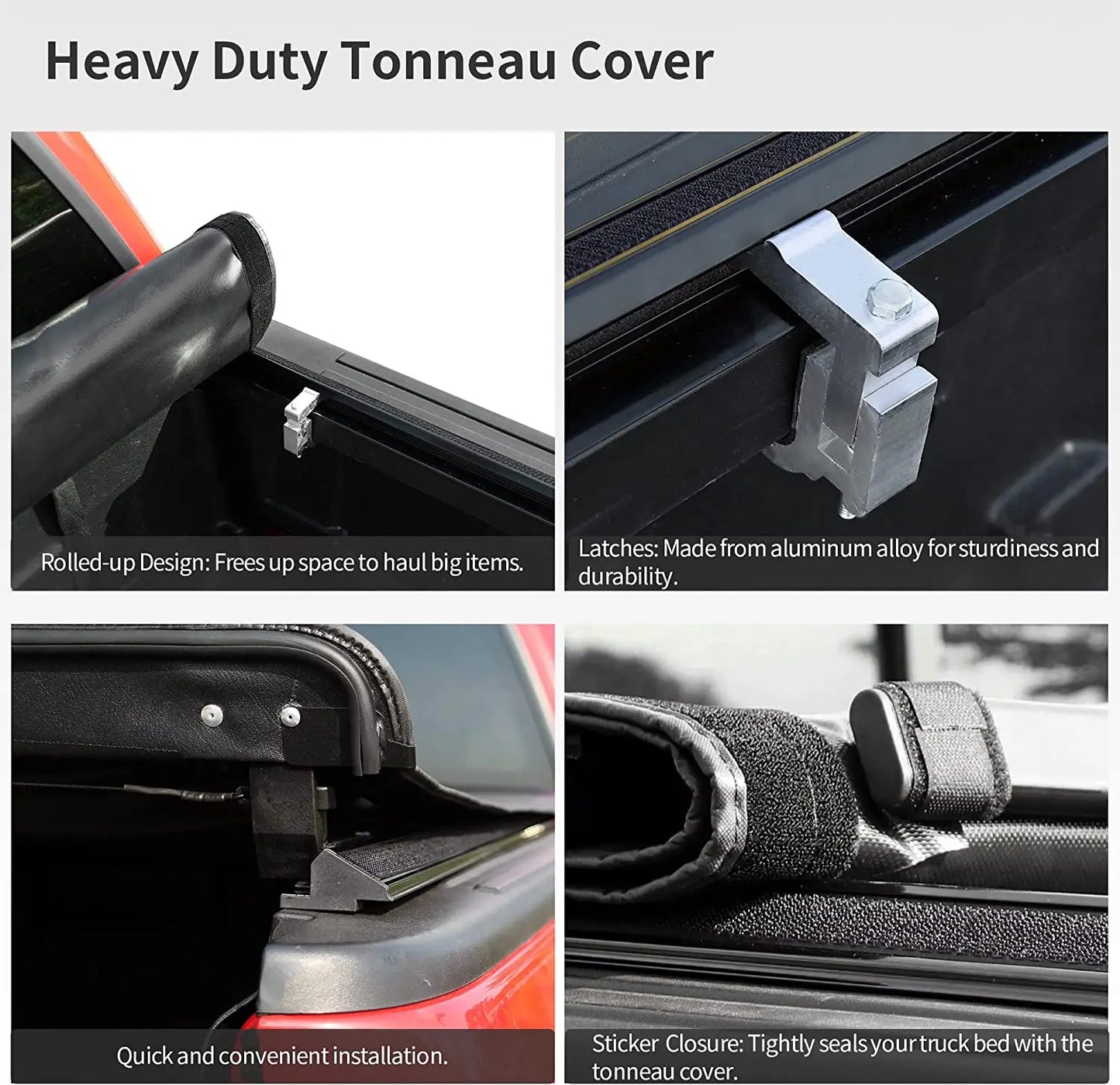 5.5ft Soft Roll-up Tonneau Cover for 2004-2023 Ford F-150 Truck Bed
