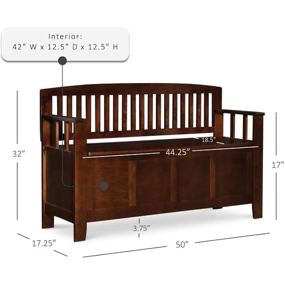 Migdalia Flip Top Slat Back Storage Bench Entryway Furniture Storage