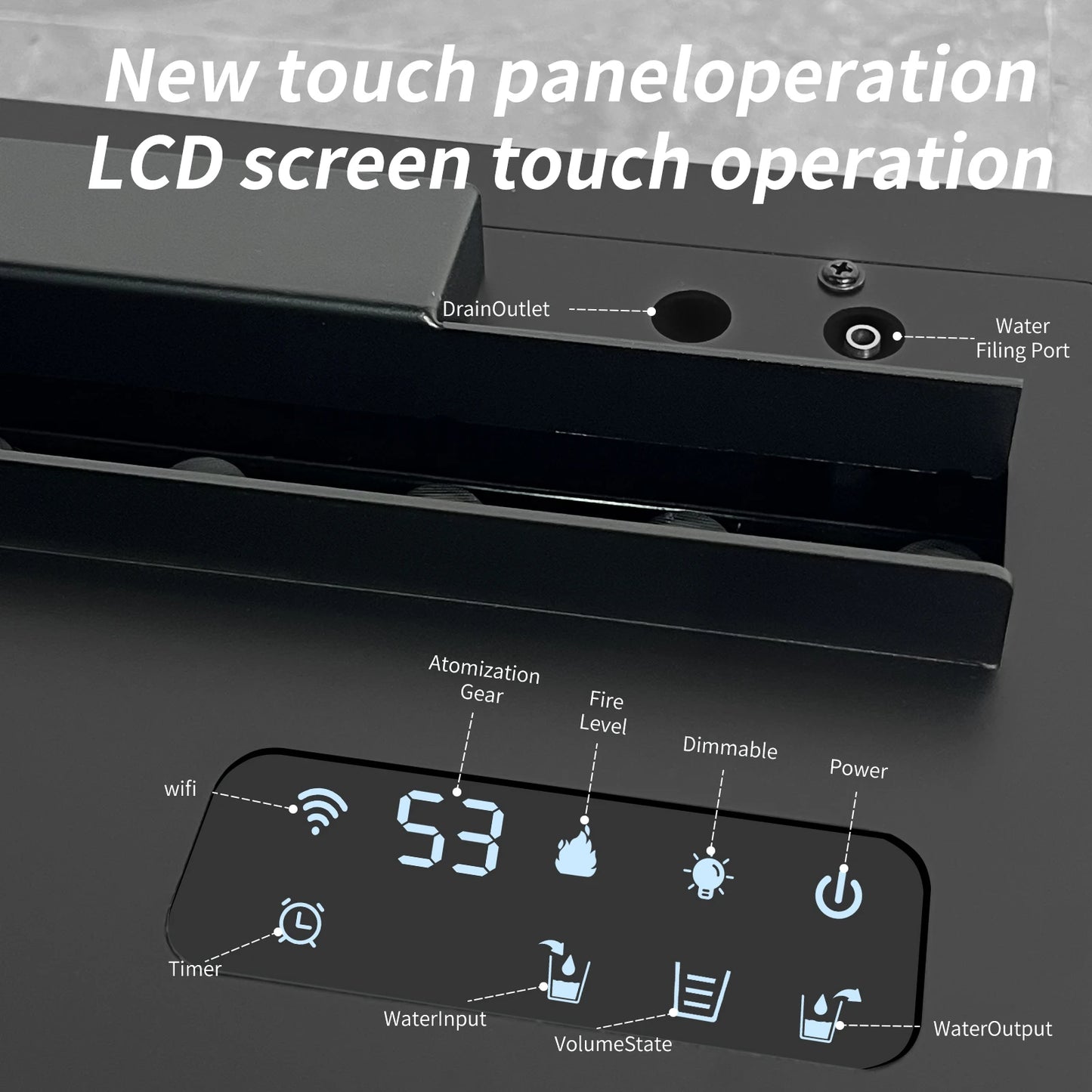 Ljustra Water Vapor Fireplace Humidifier Decorative Flame TV Stand