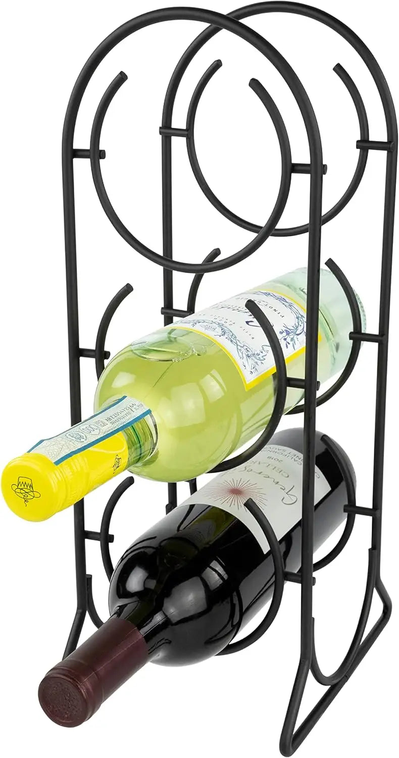 Horseshoe Wine Rack 3-Bottle Holder Vertical Wine Storage Organizer
