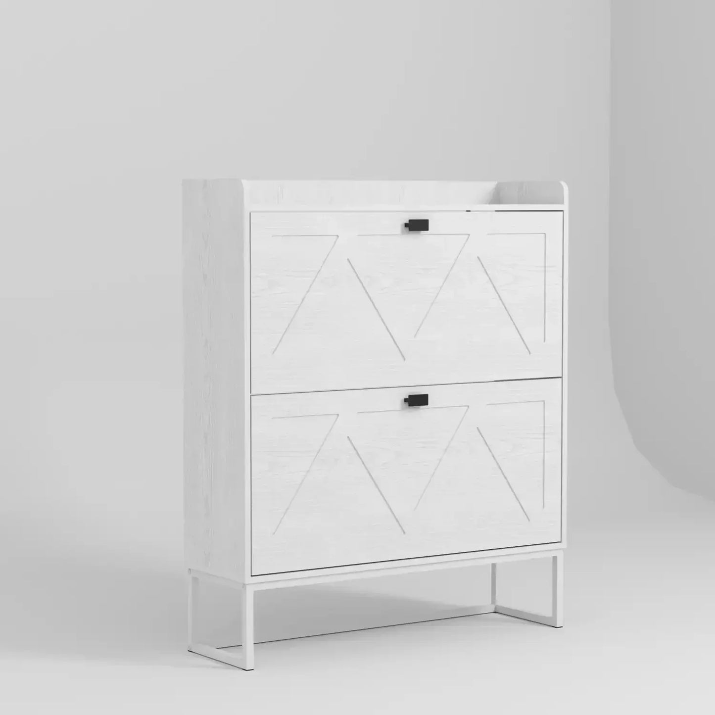 2 Tier Shoe Cabinet Storage Organizer for Entryway Hallway Living Room