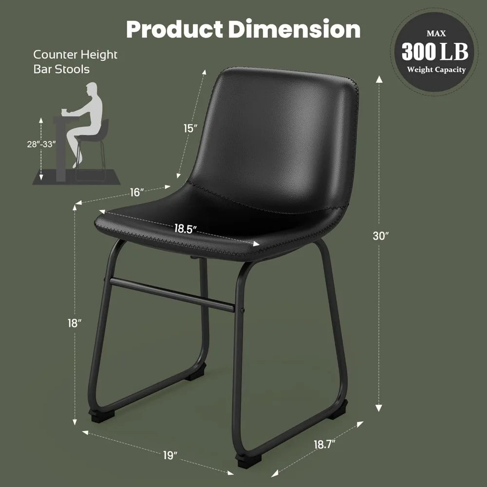 Modern Upholstered Dining Chairs Set of 4 with Metal Legs 18 Inch