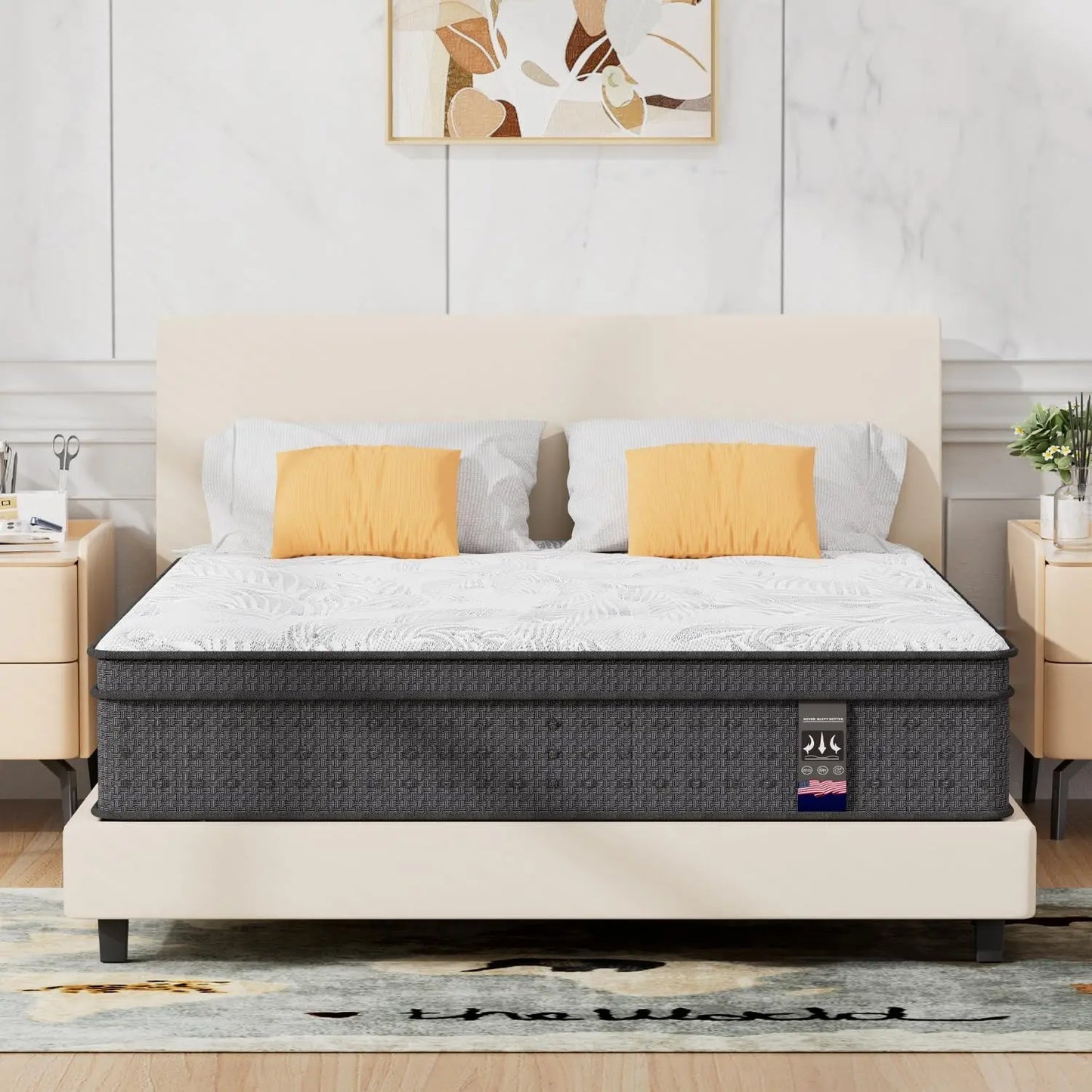 Ljustra King Size Mattress 14 Inch Hybrid Gel Memory Foam Pocket Spring