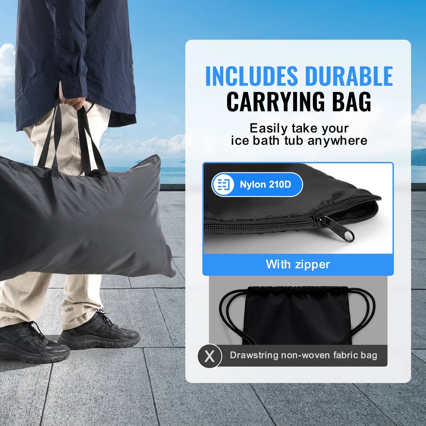 Ljustra Portable Ice Bath Tub Cold Water Therapy Plunge Pool