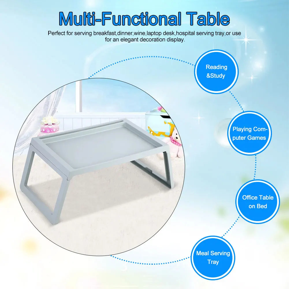 Foldable Desk Bed Table Laptop Holder Portable Serving Tray Tray