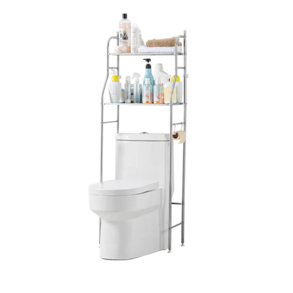 Ljustra Over Toilet Storage Metal Organizer Rack Bathroom Shelf Towel Hooks