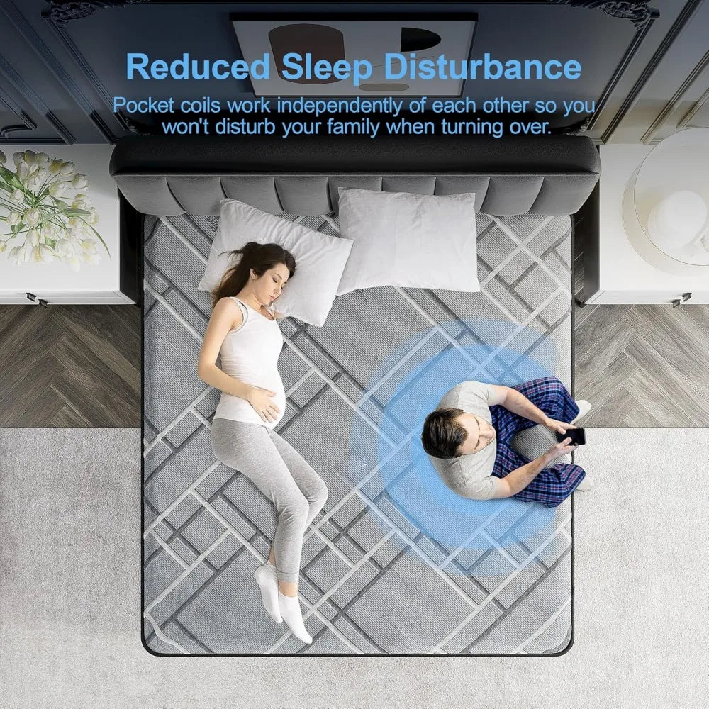 Ljustra 15 Inch Heavy-Duty Hybrid Mattress Cooling Gel Foam Pocket Spring