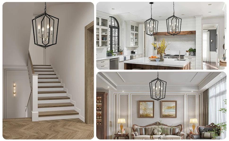 Luxury 4 Light Chandeliers Industrial Pendant Lighting Kitchen Dining Room