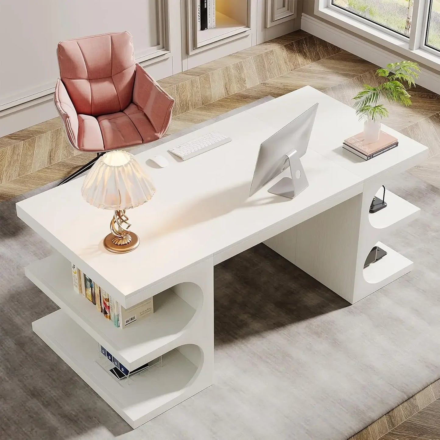 62 Inch Executive Office Desk Large Computer Desk Writing Table