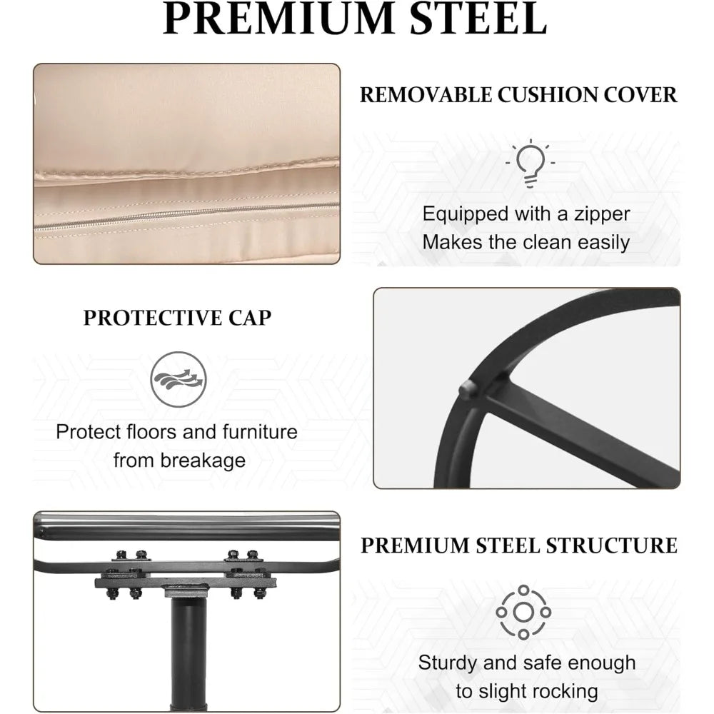 Heavy Duty Patio Swivel Chair Set of 2 Outdoor Dining Chairs
