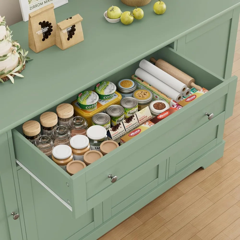 54 Inch Modern Buffet Cabinet with Storage Adjustable Shelves Sideboard