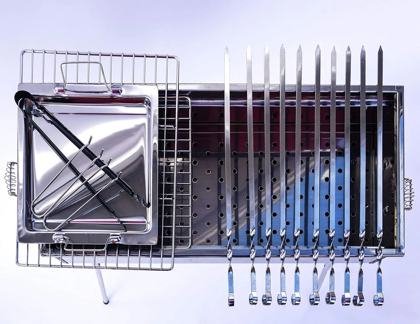 Stainless Steel Charcoal Grill Mangal Shish Kabab BBQ Barbecue Grill