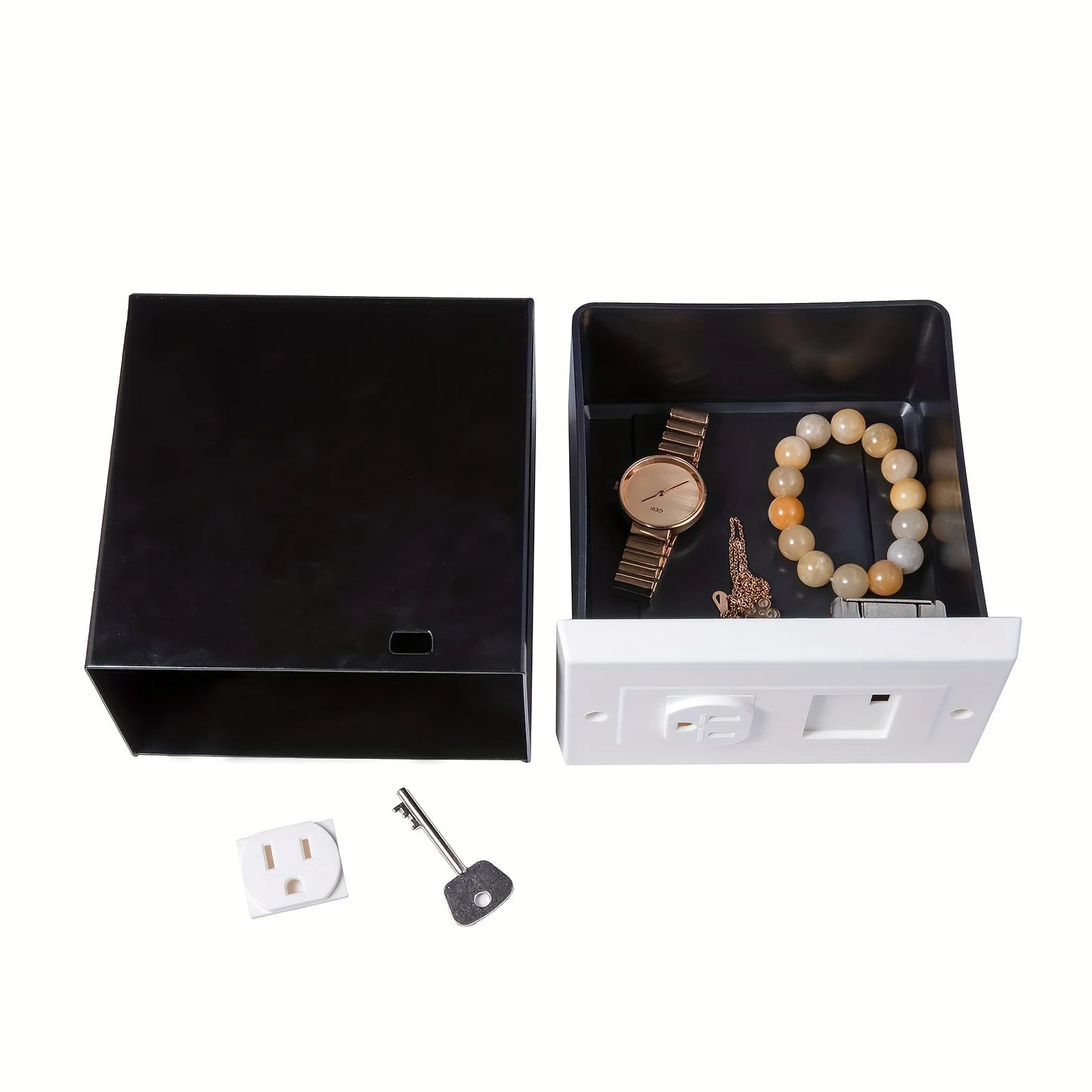 Imitation Double US Plug Wall Safe Hidden Stash Box Security Lock