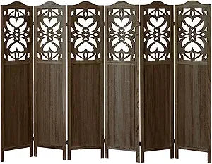 Boho 6 Panel Room Divider Folding Privacy Screen Modern Partition