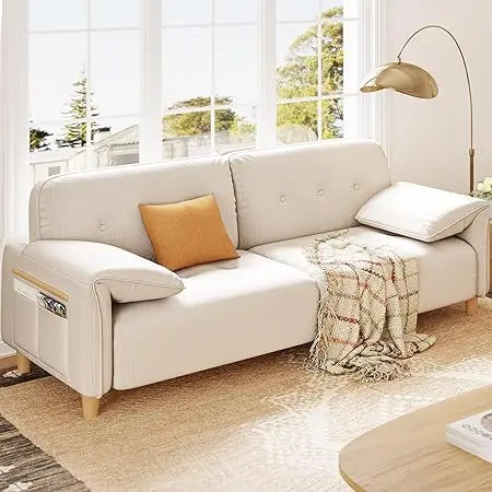 Ljustra Comfy Oversized Loveseat Sofa with Pillow Top Arms Storage Pockets
