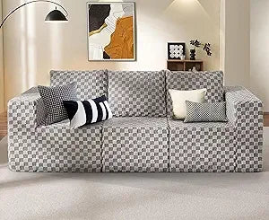 Ljustra Modular Cloud Sofa 3-Seater 95” Corduroy Deep Seat Sectional Couch