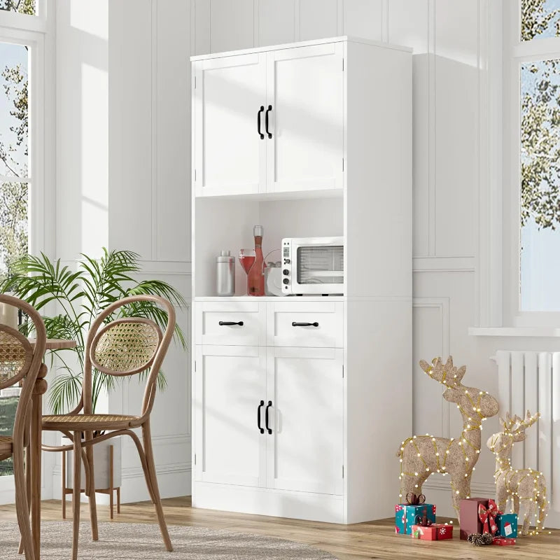 Ljustra Tall Kitchen Pantry Storage Cabinet Modern Buffet Sideboard