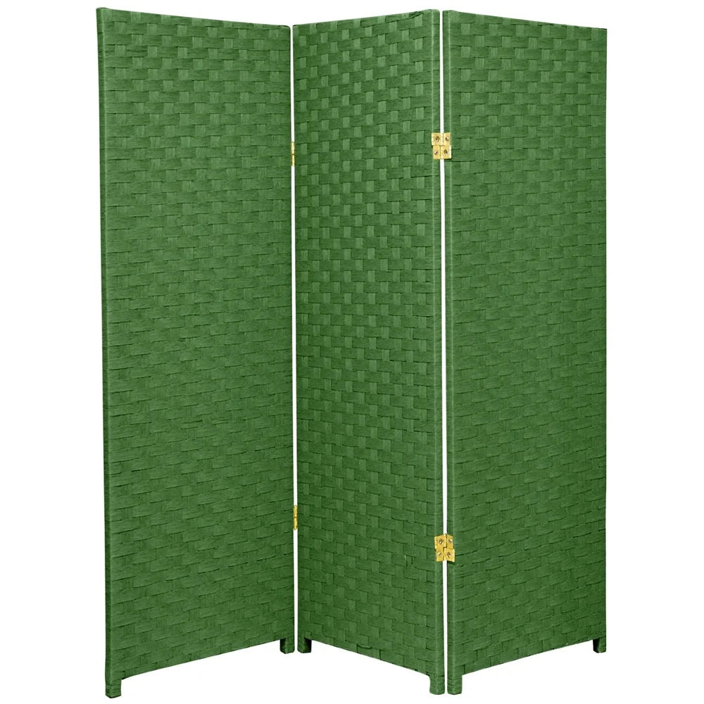 Natural Fiber Woven Room Divider 4ft Tall 3 Panel Flexible Screen
