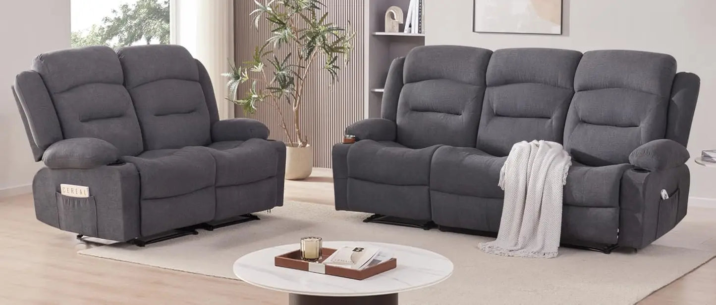 Swivel Rocker Recliner Chair with Heat Massage 360 Degree Swivel USB