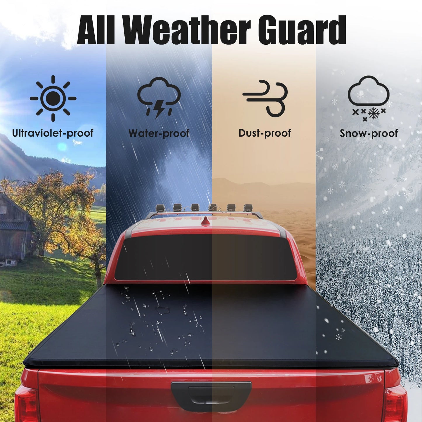 6.6FT Roll-Up Tonneau Cover Compatible with Chevy Silverado GMC Sierra