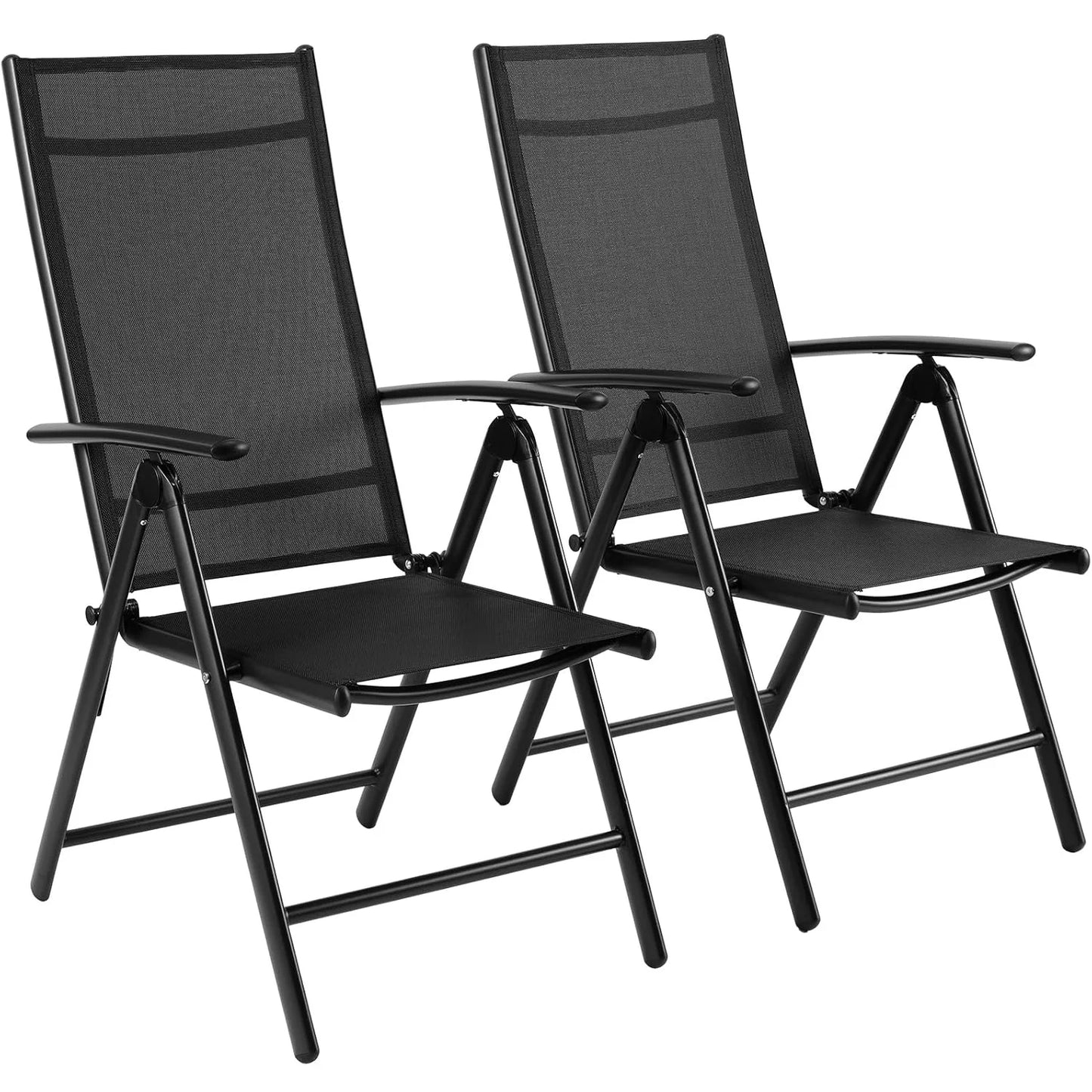 2PCS Adjustable Foldable Lounge Chairs Outdoor Lightweight Aluminum